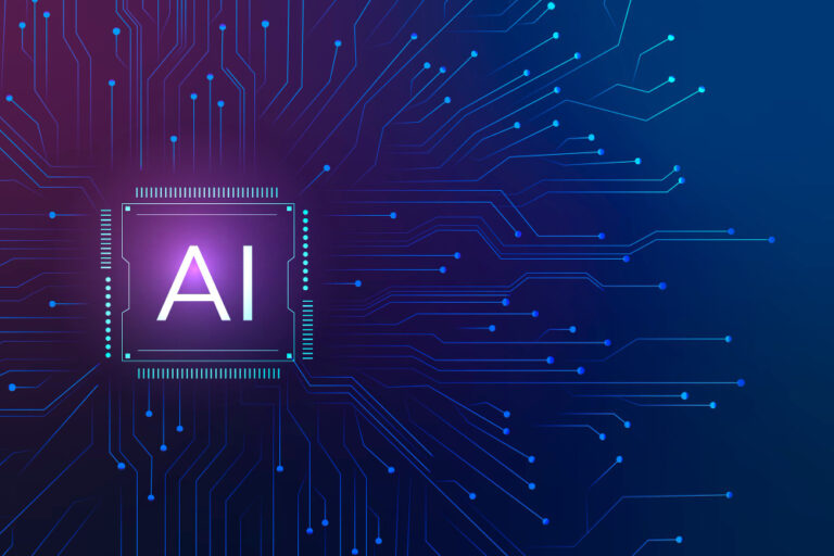 Digital illustration of AI technology in action representing AI in Action 2025, symbolizing advanced machine learning and stronger cybersecurity for modern businesses.