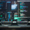 Glasses resting in front of a computer screen displaying code and data, representing cybersecurity in Southeast Idaho and advanced threat protection.