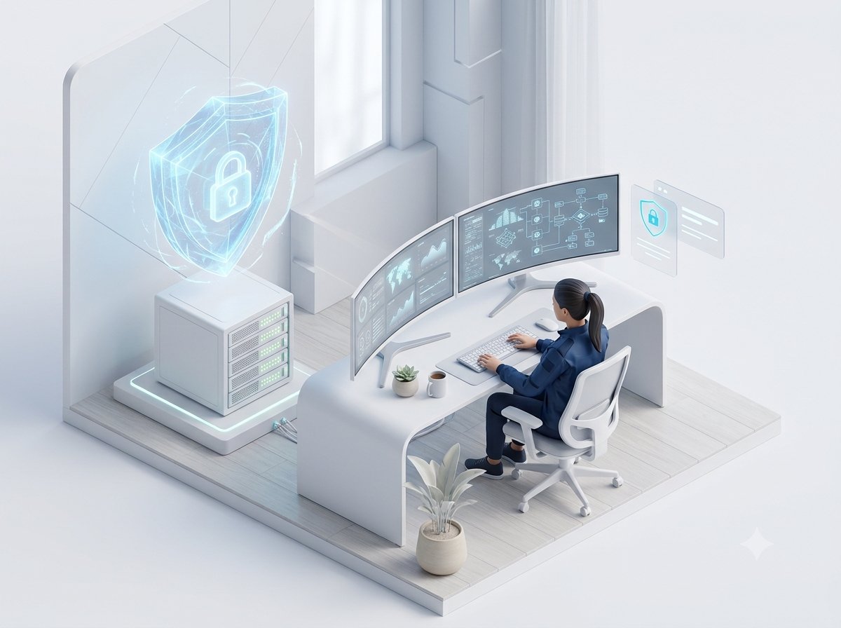 Cybersecurity operations - MOATiT analyst monitoring threat protection for Idaho businesses